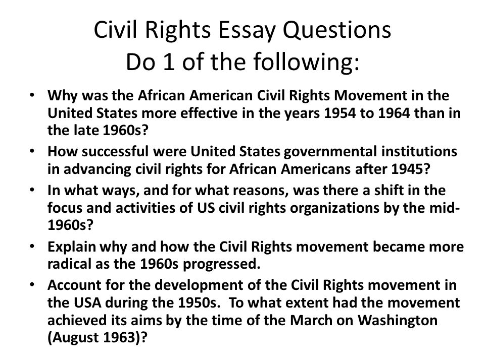 Civil Rights Movement Essay Sample